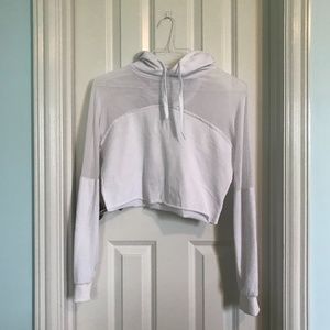Athletic Mesh Cropped Hoodie